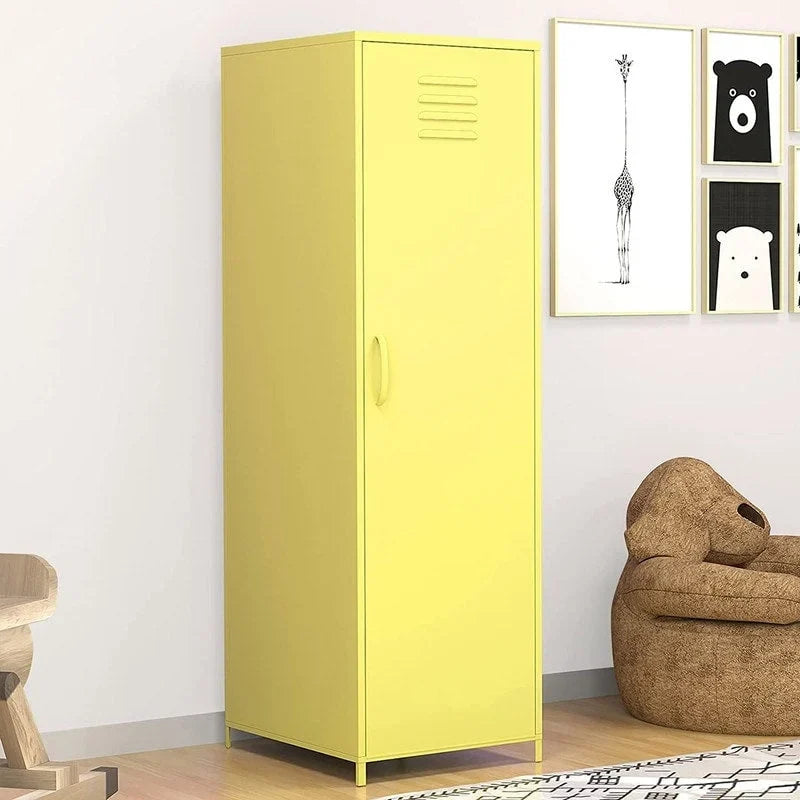 Armoire métallique casier pour enfant avec tringle et étagères