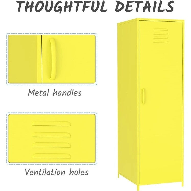 Armoire métallique casier pour enfant avec tringle et étagères