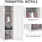 Armoire métallique casier pour enfant avec tringle et étagères