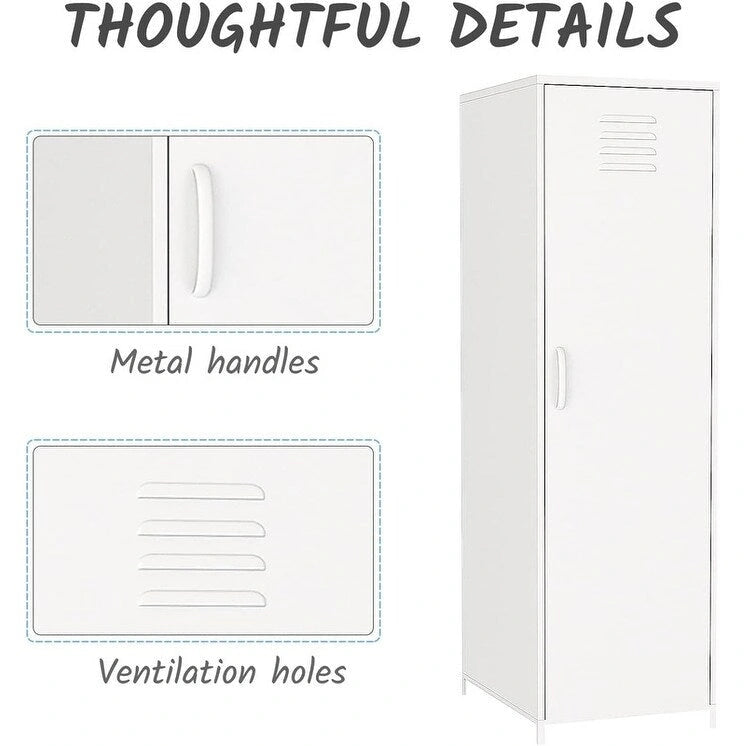 Armoire métallique casier pour enfant avec tringle et étagères