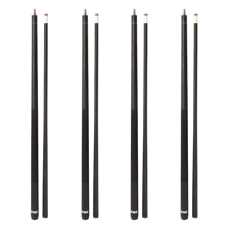 Ensemble de 4 queues de billard GSE en composite graphite-fibre de verre mat. Ensemble de 2 queues de billard de 58 pouces (147 cm) pour usage domestique ou commercial.