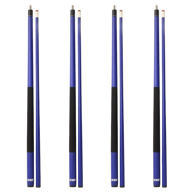 Ensemble de 4 queues de billard GSE en composite graphite-fibre de verre mat. Ensemble de 2 queues de billard de 58 pouces (147 cm) pour usage domestique ou commercial.