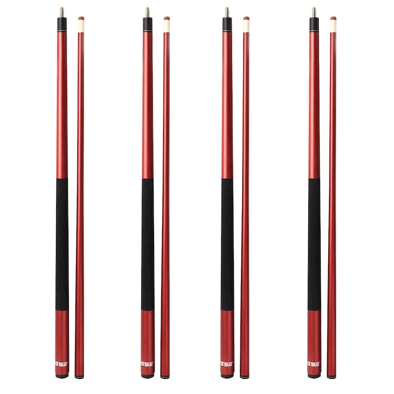 Ensemble de 4 queues de billard GSE en composite graphite-fibre de verre mat. Ensemble de 2 queues de billard de 58 pouces (147 cm) pour usage domestique ou commercial.