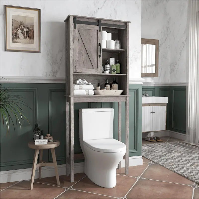Armoire de rangement Pellabant à placer au-dessus des toilettes, gain de place pour salle de bain - 66,54 cm (H) x 27,17 cm (L) x 9,06 cm (P)