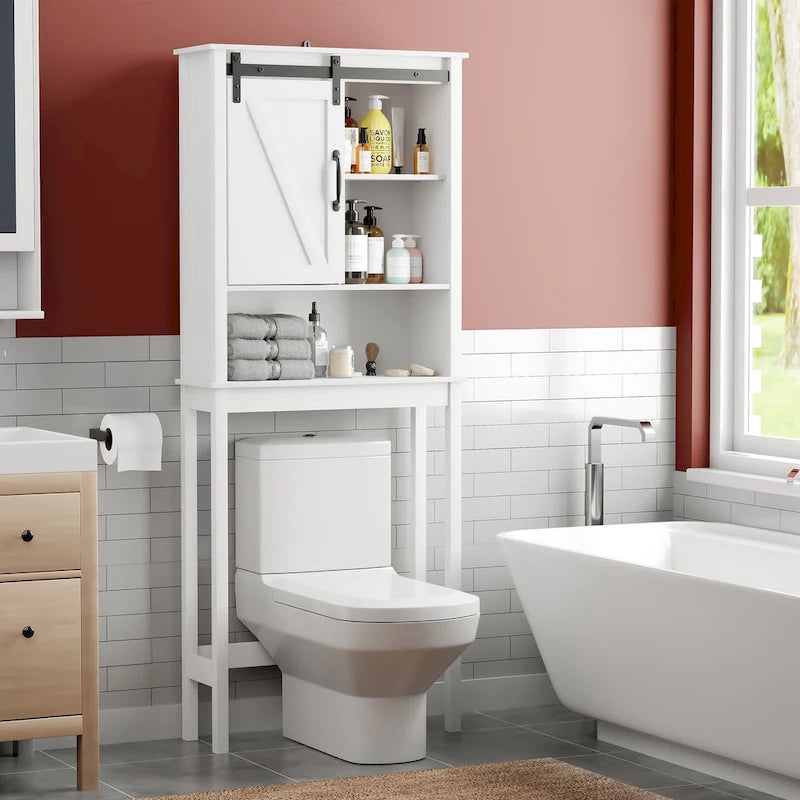 Pellebant Over-the-Toilet Storage Cabinet Space Saver Bathroom - 66.54 H x 27.17 W x 9.06 D