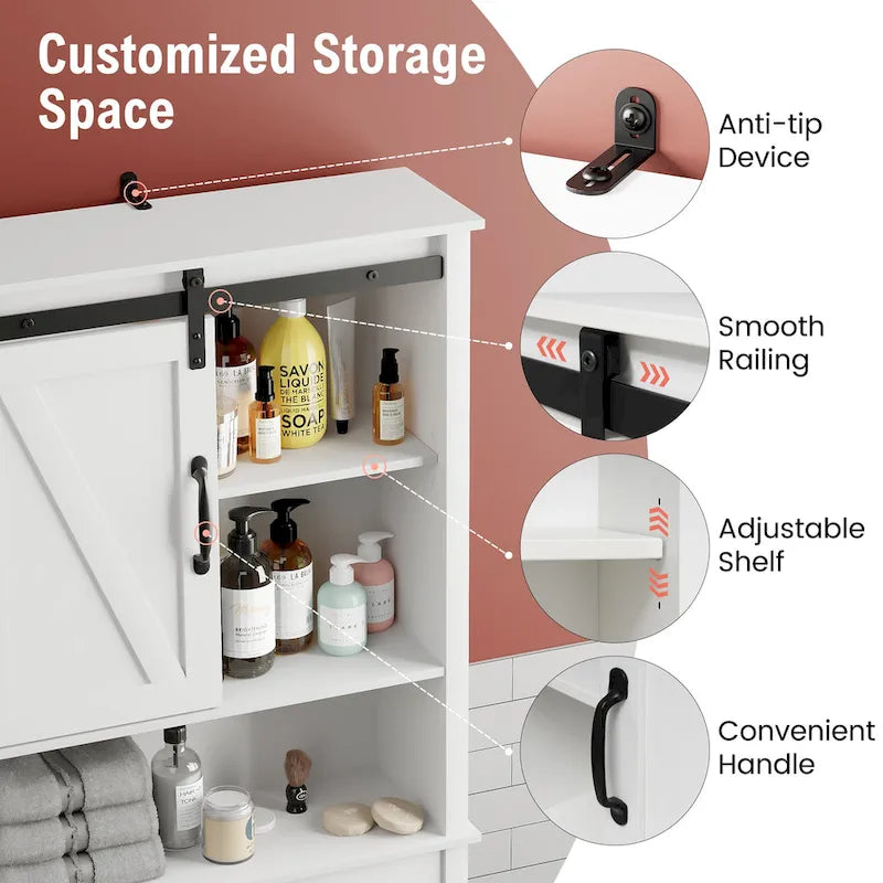 Armoire de rangement Pellabant à placer au-dessus des toilettes, gain de place pour salle de bain - 66,54 cm (H) x 27,17 cm (L) x 9,06 cm (P)