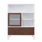 Armoire de rangement moderne en bois Teamson Home Tyler, noyer et blanc
