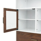 Armoire de rangement moderne en bois Teamson Home Tyler, noyer et blanc