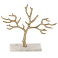 CosmoLiving by Cosmopolitan Marble Tree Jewelry Stand with Rectangular Base
