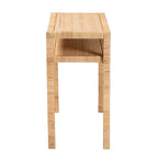 Table console Kalimantan Bohemian en rotin miel clair et bois d'acacia