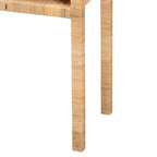 Table console Kalimantan Bohemian en rotin miel clair et bois d'acacia
