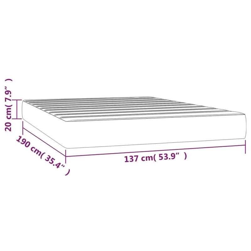 matelas à ressorts vidaXL, matelas en mousse pour lit simple, fermeté moyenne, livré dans une boîte
