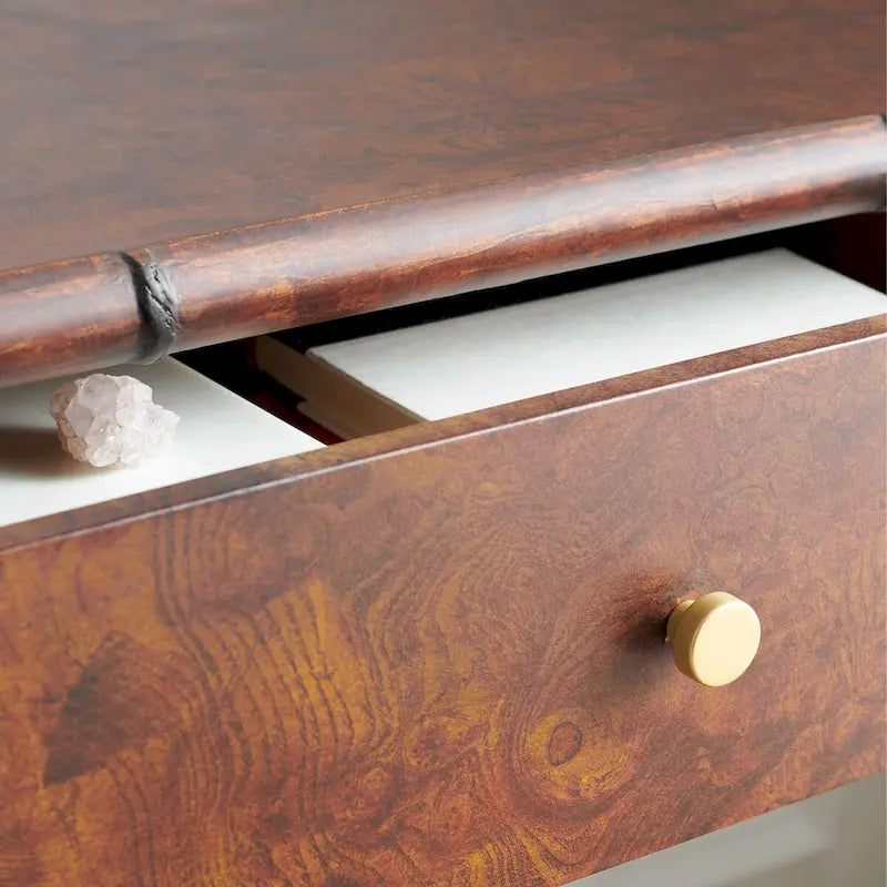 Console SAFAVIEH Francina marron foncé/dorée à 2 étagères - 107 cm L x 40 cm P x 74 cm H