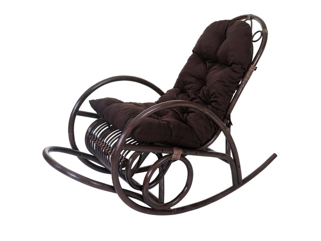 Fauteuil à bascule Vertchez-C40 Coussin en rotin marron