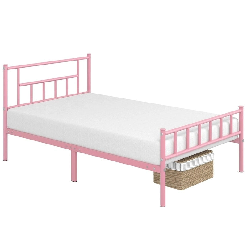 Cadre de lit métallique basique Yaheetech avec tête et pied de lit