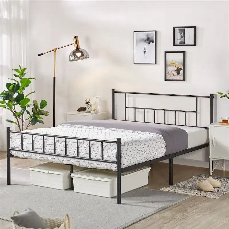 Yaheetech Basic Metal Bed Frame with Headboard and Footboard Bed Foundation