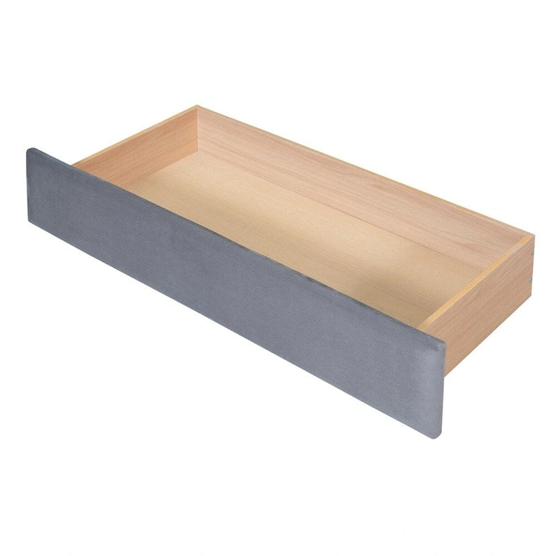 Lit de jour double en velours avec accoudoirs de rangement et port USB