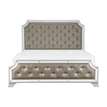 Gerald Silver Gray Faux Leather Upholstered Tufted Bed