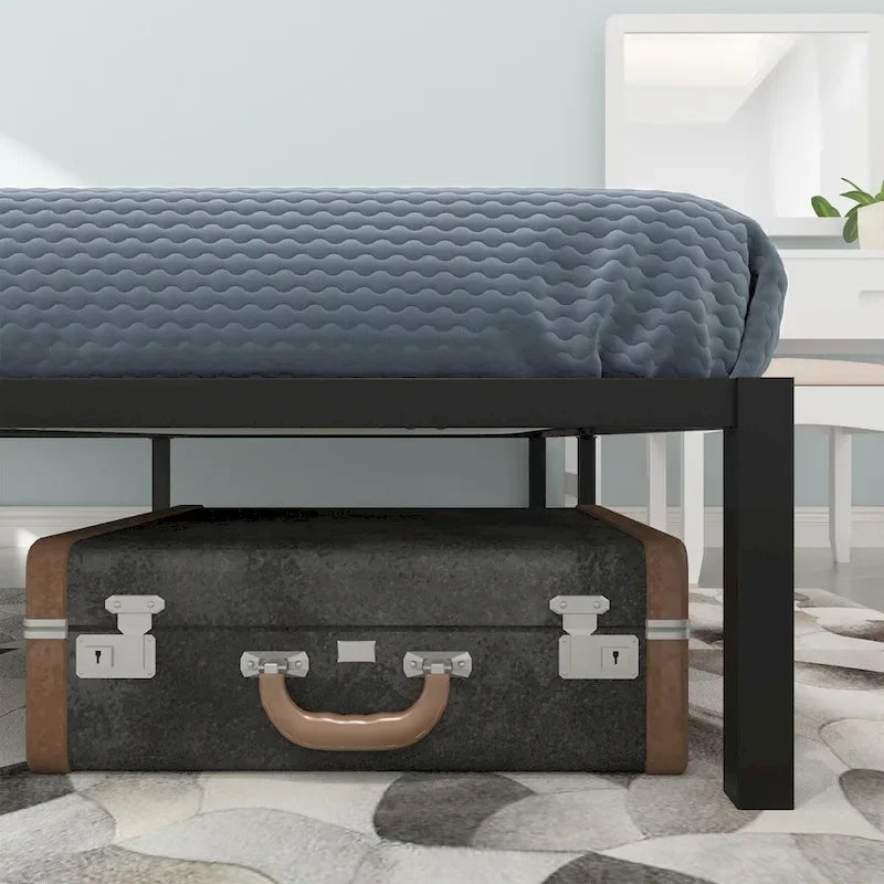 Cadre de lit plateforme en métal avec tête de lit