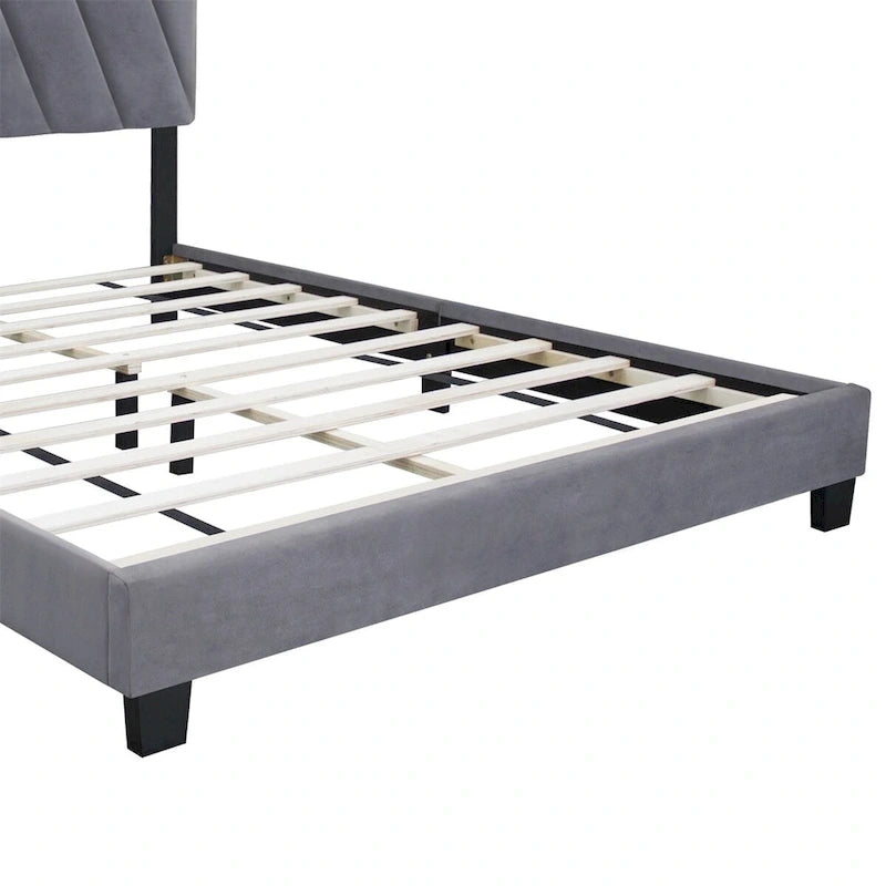 Lit rembourré ajustable de taille Queen, résistant aux taches et durable