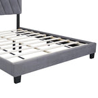 Lit rembourré ajustable de taille Queen, résistant aux taches et durable