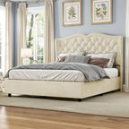 Lit coffre Moasis Queen avec tête de lit relevable, hauteur 131 cm