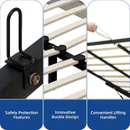 Lit coffre Moasis Queen avec tête de lit relevable, hauteur 131 cm