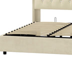 Lit coffre Moasis Queen avec tête de lit relevable, hauteur 131 cm