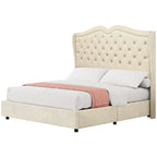 Lit coffre Moasis Queen avec tête de lit relevable, hauteur 131 cm