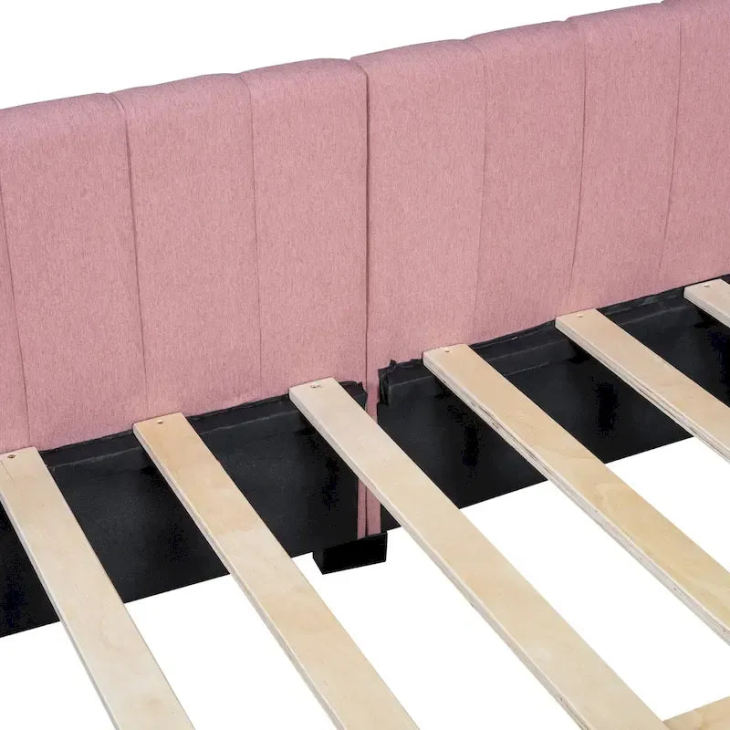 Lit de jour rembourré pleine grandeur avec 2 tiroirs de rangement - Cadre de canapé-lit