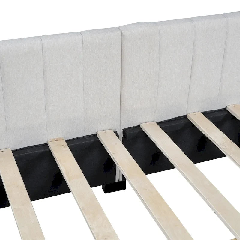 Lit de jour rembourré pleine grandeur avec 2 tiroirs de rangement - Cadre de canapé-lit