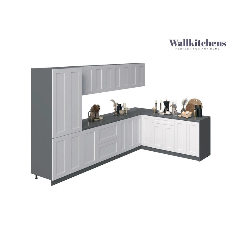 Collection Prestige Cuisine, base blanche mate, largeur 11 pi (138 x 85 po)