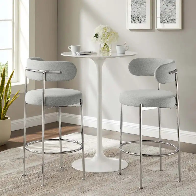 Tabourets de bar en tissu Albie - Lot de 2