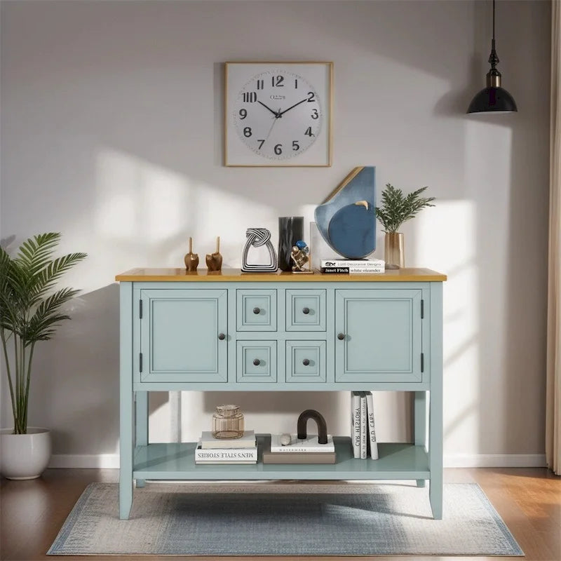 Console vintage Cambridge Series avec quatre tiroirs et un grand espace de rangement