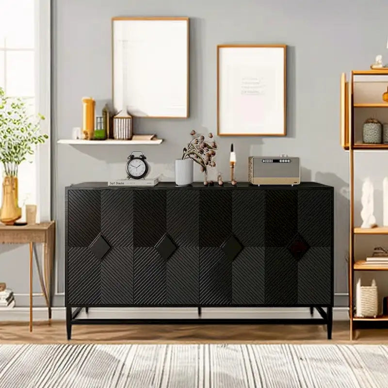 Vitrine en bois avec portes coulissantes en verre