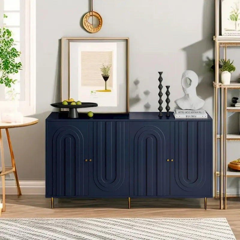 Vitrine en bois avec portes coulissantes en verre