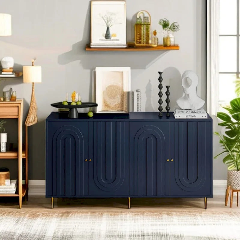 Vitrine en bois avec portes coulissantes en verre