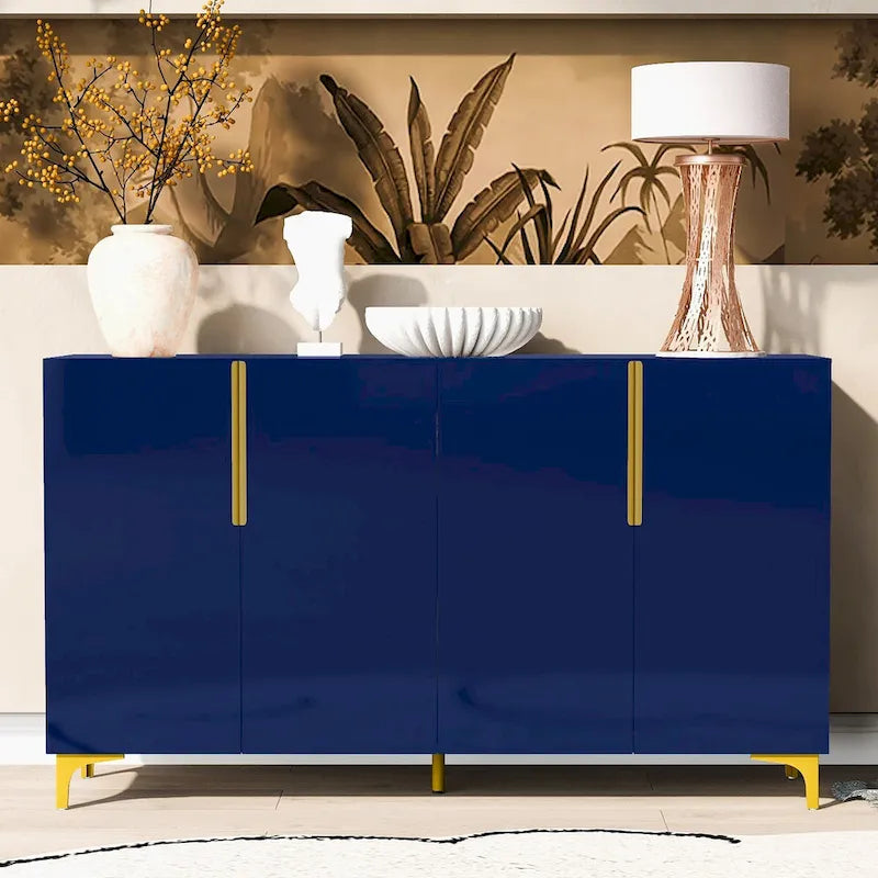 Armoire de rangement moderne, brillante et luxueuse avec étagères réglables