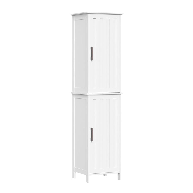 Armoire de rangement haute pour salle de bain RiverRidge Monroe avec portes et étagères réglables - Blanc