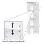 Armoire de rangement haute pour salle de bain RiverRidge Monroe avec portes et étagères réglables - Blanc