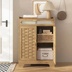 Meuble moderne avec tiroir et étagère réglable, style porte de grange, idéal pour la cuisine, la salle à manger, la salle de bain ou l'entrée.