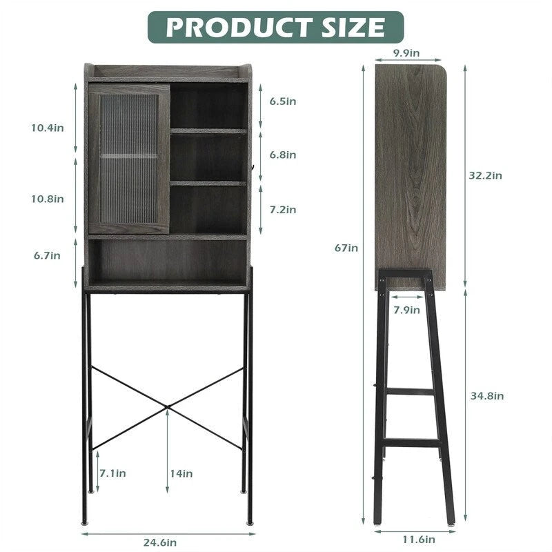 Armoire de rangement à installer au-dessus des toilettes - 11,6 cm (P) x 24,6 cm (L) x 67 cm (H)