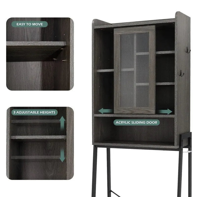 Armoire de rangement à installer au-dessus des toilettes - 11,6 cm (P) x 24,6 cm (L) x 67 cm (H)