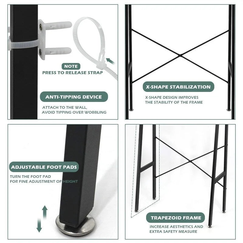 Armoire de rangement à installer au-dessus des toilettes - 11,6 cm (P) x 24,6 cm (L) x 67 cm (H)