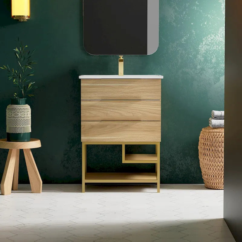 Meuble-lavabo Carré 24 en chêne