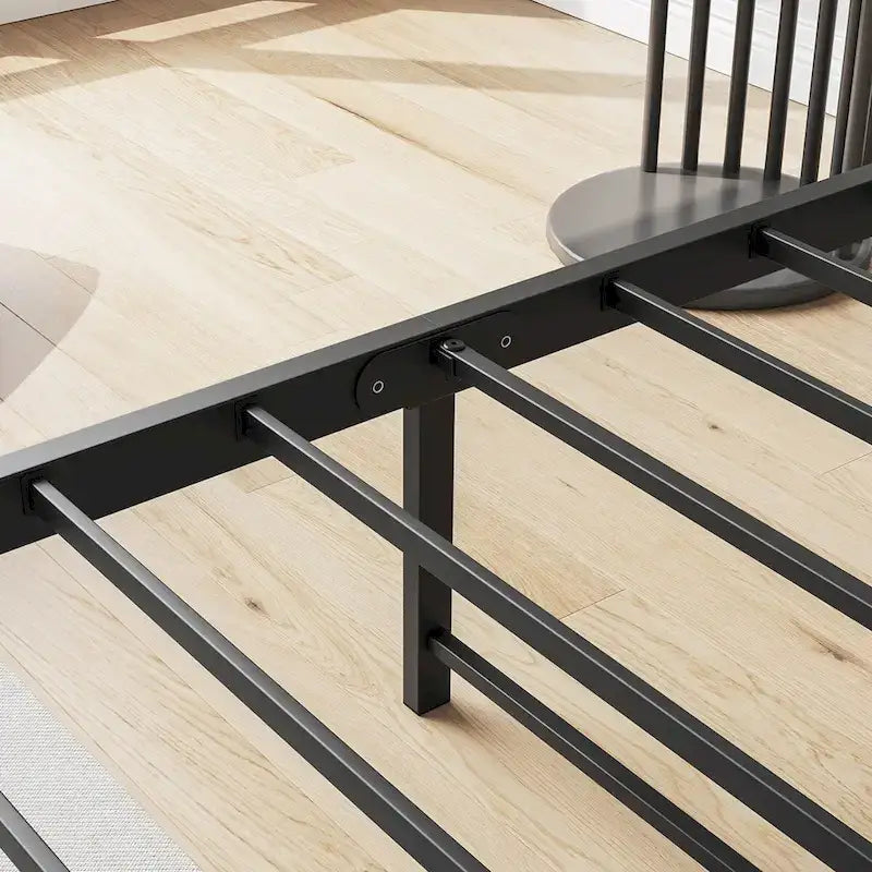 Lit simple avec tête de lit de rangement et station de recharge, montage facile