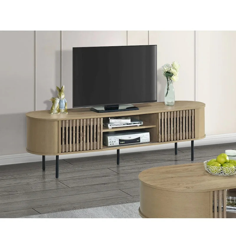 Meuble TV Brax à 2 étagères avec portes coulissantes de New Classic Furniture