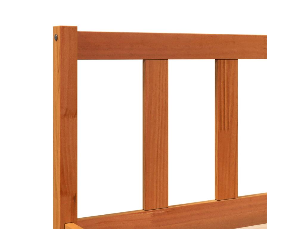 Cadre de lit cire marron 200x200 cm bois de pin massif