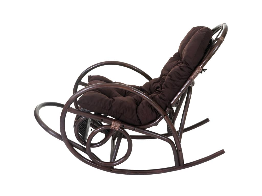 Fauteuil à bascule Vertchez-C40 Coussin en rotin marron