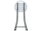 Pack 2 Tabourets Pliants Résine et Acier 31x45cm Blanc 7house